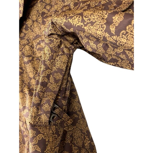 Sims Women's S Snowboard Jacket Brown Damask Hooded Insulated Ski Winter Coat - Picture 6 of 11